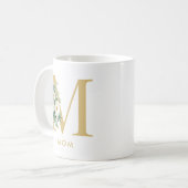 Mama Monogram Letter Floral Kaffeetasse (Vorderseite Links)