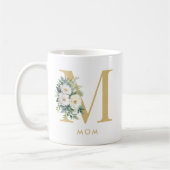 Mama Monogram Letter Floral Kaffeetasse (Links)