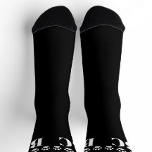 Mama Monogramm Schwarz-Weiß-Paw-Drucksocken