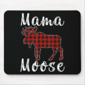 Mama Moose Family Christmas Pajama Red& Black Mousepad (Vorne)