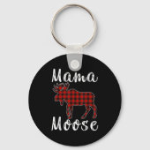 Mama Moose Family Christmas Pajama Red& Black Schlüsselanhänger (Vorderseite)