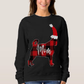 Mama Mops Dog Christmas Mama Pajama Rotes Karierte Sweatshirt (Vorderseite)