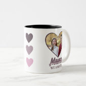 Mama Mother Day Heart Foto Geschenk von Kindern Zweifarbige Tasse (VorderseiteRechts)