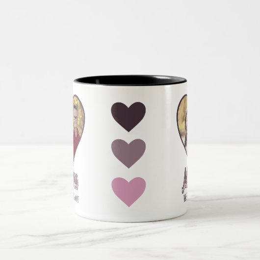 Mama Mother Day Heart Foto Geschenk von Kindern Zweifarbige Tasse (Mittel)