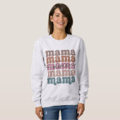 Mama Mother Day Retro gestapelt Sweatshirt (Vorne ganz)