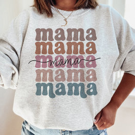 Mama Mother Day Retro gestapelt Sweatshirt