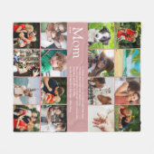 Mama Mother Definition Foto Collage Dusty Rose Fleecedecke (Vorderseite (Horizontal))