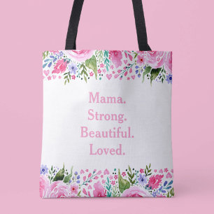 Mama Mothers Day Pink Watercolor Floral Tasche