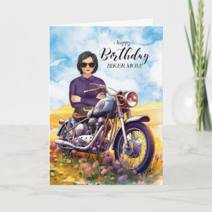 Mama Motorrad Wildblume Geburtstag Karte