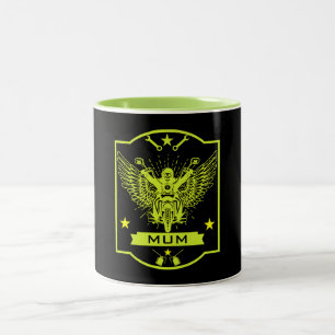 Mama Motorradfahrer Zweifarbige Tasse