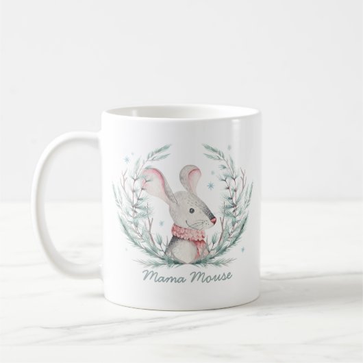 Mama Mouse Niedlich Holiday Wreath Kaffeetasse (Links)