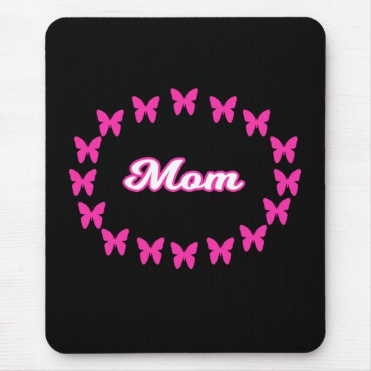 Mama MOUSEPAD mit Niedlich rosa Schmetterlingen (Vorne)