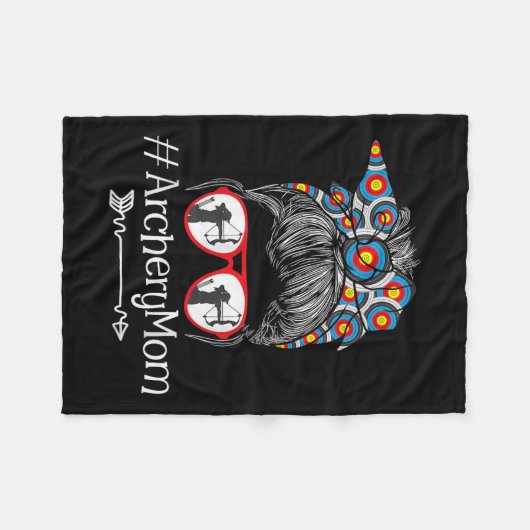 Mama - Mütter Day Bowhunter Archer Bowman Bows Fleecedecke (Vorderseite (Horizontal))