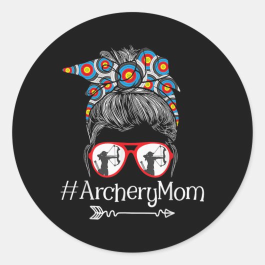 Mama - Mütter Day Bowhunter Archer Bowman Bows Runder Aufkleber (Vorderseite)