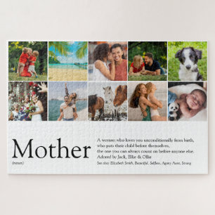 Mama Mutter Definition Familienfoto-Collage Puzzle
