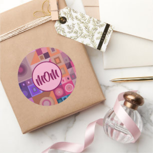 MAMA, MUTTER, FRAUEN, GEBURTSTAG, GESCHENKE SILVER RUNDER AUFKLEBER