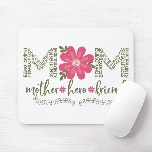 Mama-Mutter-Heldin_Floral Mousepad (Mit Mouse)