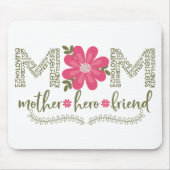 Mama-Mutter-Heldin_Floral Mousepad (Vorne)