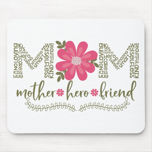 Mama-Mutter-Heldin_Floral Mousepad (Vorne)