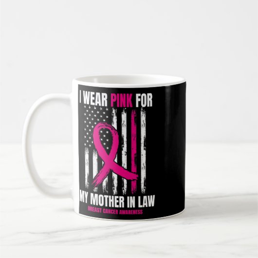 Mama Mutter im Gesetz Brustkrebs Bewusstsein Ameri Kaffeetasse (Links)
