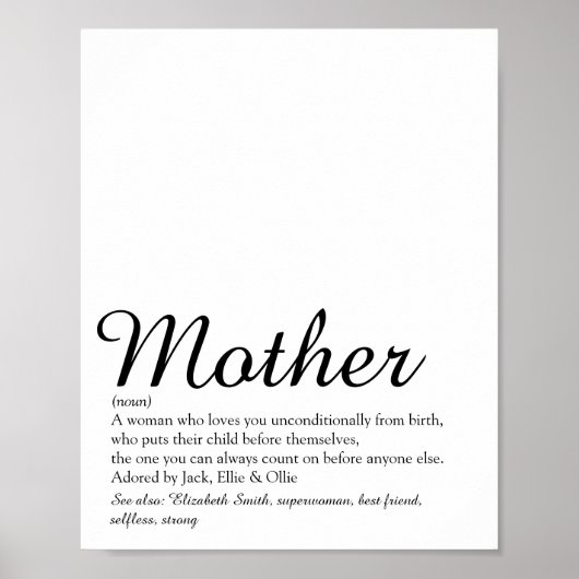 Mama, Mutter, Muttersprache Definition Skript am b Poster (Vorne)