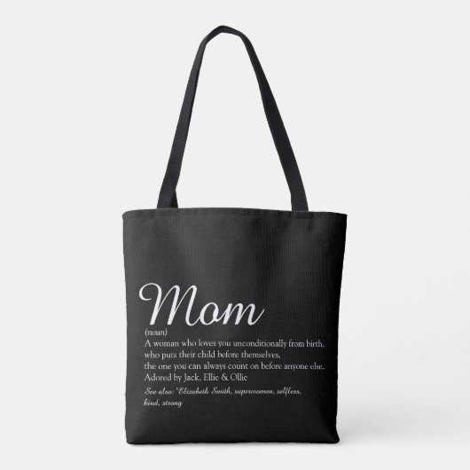 Mama, Mutter, Muttersprache Definition Skript am b Tasche (Rückseite)