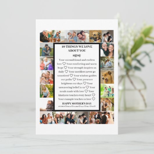 Mama | Mütter Tag 22 FotoCollage Feiertagskarte (Stehend Vorderseite)