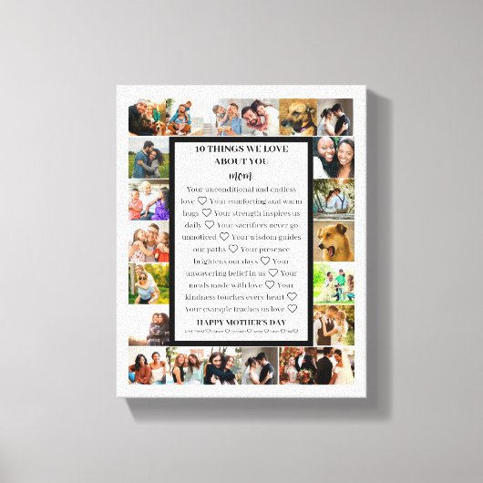 Mama | Mütter Tag 22 FotoCollage Leinwanddruck (Vorderseite)