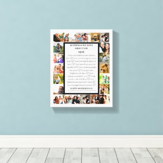 Mama | Mütter Tag 22 FotoCollage Leinwanddruck (Insitu (Holzboden))