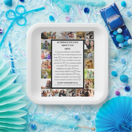 Mama | Mütter Tag 22 FotoCollage Pappteller (Party)