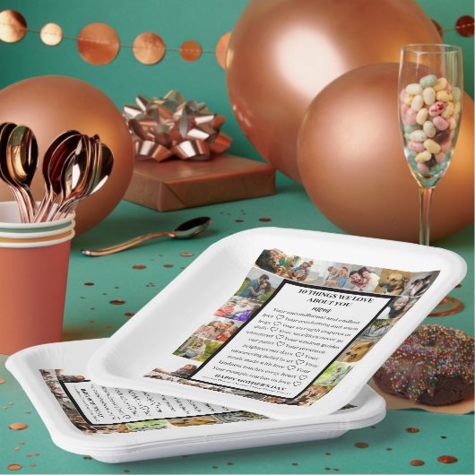 Mama | Mütter Tag 22 FotoCollage Pappteller (Multi)