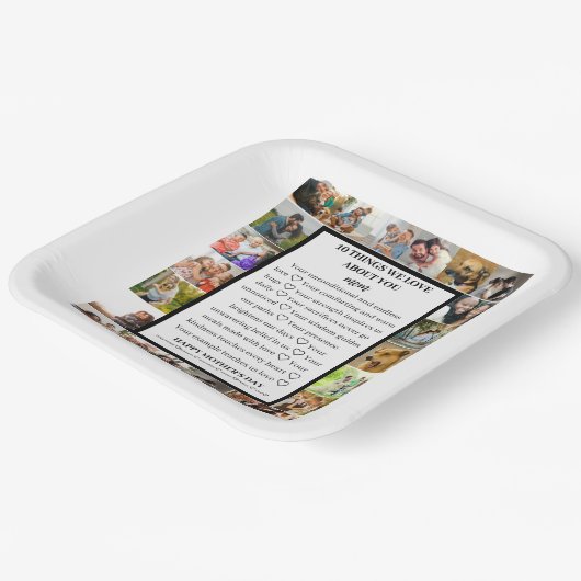 Mama | Mütter Tag 22 FotoCollage Pappteller (Gewinkelt)