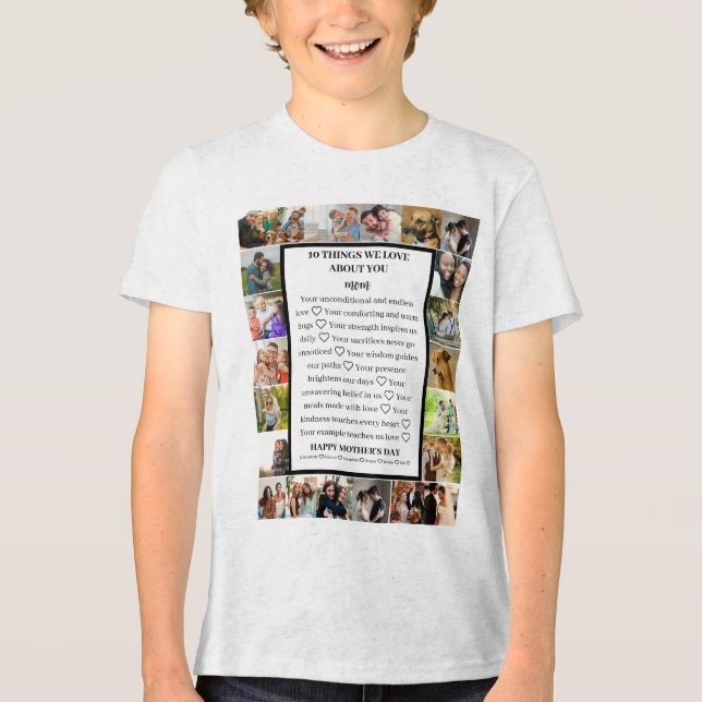 Mama | Mütter Tag 22 FotoCollage Tri-Blend Shirt (Vorderseite)