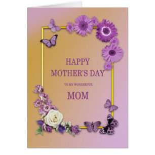 Mama Mütter Tag Blume und Schmetterlinge