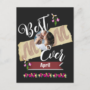 Mama, Mutter und Kind, die eine Familie mit einem  Feiertagspostkarte