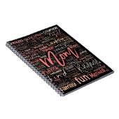 Mama Mutter Word Cloud Spirale Notebook Notizblock (Rechte Seite)
