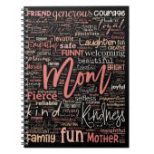 Mama Mutter Word Cloud Spirale Notebook Notizblock (Vorderseite)