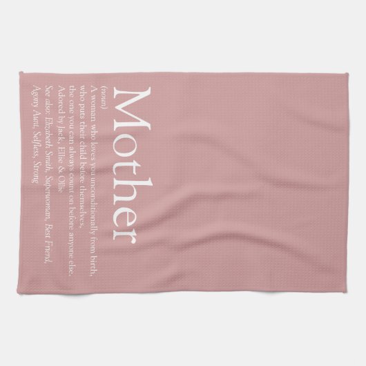 Mama Mutterdefinition Dusty Rose Rosa Geschirrtuch (Horizontal)