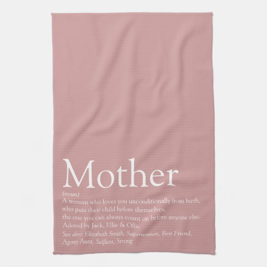 Mama Mutterdefinition Dusty Rose Rosa Geschirrtuch (Vertikal)