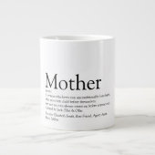 Mama Mutterdefinition Zitat Spaß Schwarz und Weiß Jumbo-Tasse (Vorderseite)