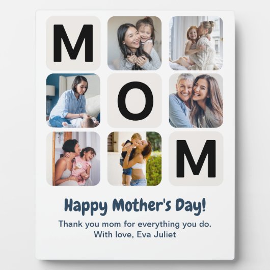 Mama Muttertag Foto Collage Plaque Fotoplatte (Vorderseite)