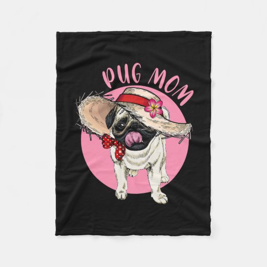 Mama Muttertag Mama Mama Mother Mother Mops Fleecedecke (Vorderseite)