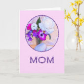 Mama, Muttertag mit bemalten Blume. Karte (Gelbe Blume)