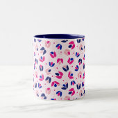 Mama Muttertag Modernes Blumenrosa Blau Zweifarbige Tasse (Mittel)
