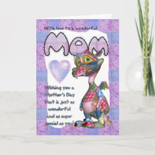 Mama Muttertagskarte - Patchwork-Drache - Niedlich Karte