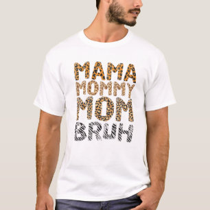 Mama Mutti Mom Bruh Lustiger Leopard Vintage Mütte T-Shirt