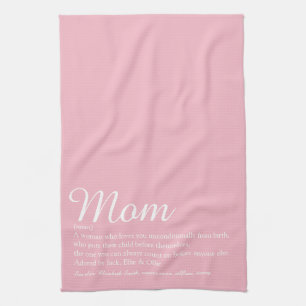 Mama, Mutti, Mutter Definition Schrift Rosa Geschirrtuch