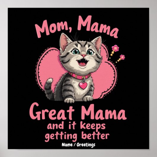 Mama, Mutti, Super-Mama wird besser Anpassbar Poster (Vorne)
