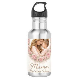 Mama — My First Home | Mother & Daughter Floral Tr Edelstahlflasche
