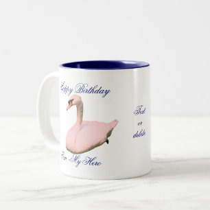Mama My Helo Birthday Swan Personalisiert  Zweifarbige Tasse
